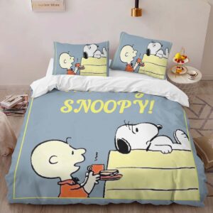 Alternative view of Charlie Brown and Snoopy Peanuts 3 Duvet Cover