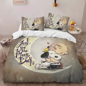 Alternative view of Charlie Brown and Snoopy Peanuts 4 Duvet Cover