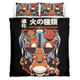 Charmander Charmeleon Charizard Fire Pokemon 2 Duvet Cover