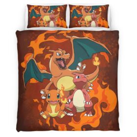 Charmander Charmeleon Charizard Fire Pokemon 3 Duvet Cover