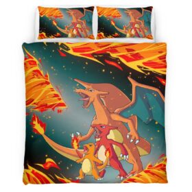 Charmander Charmeleon Charizard Fire Pokemon 4 Duvet Cover