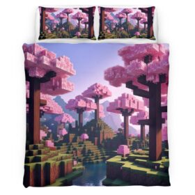 Cherry blossom biome valley Minecraft 2 Duvet Cover