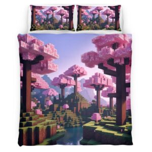 Cherry blossom biome valley Minecraft 2 Duvet Cover