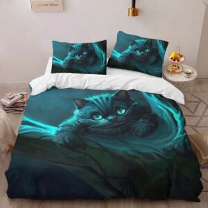Alternative view of Cheshire Cat Alive in Wonderland 02 Duvet Cover