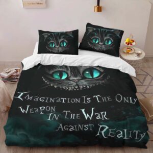 Alternative view of Cheshire Cat Alive in Wonderland 03 Duvet Cover