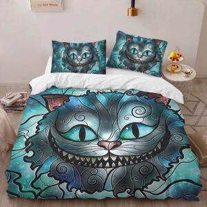 Alternative view of Cheshire Cat Alive in Wonderland 05 Duvet Cover