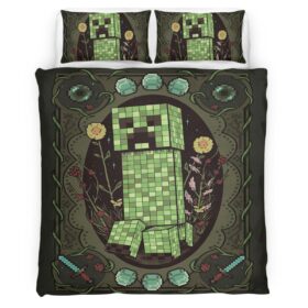 Creeper in Minecraft Game 02 Duvet Cover