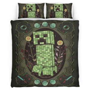 Creeper in Minecraft Game 02 Duvet Cover