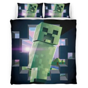 Creeper in Minecraft Game Duvet Cover