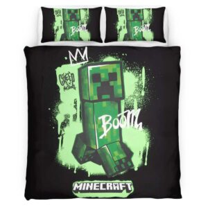 Creeper in Minecraft Boom Duvet Cover