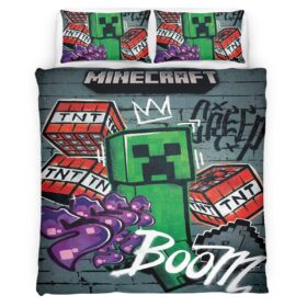 Creeper in Minecraft TNT Boom Duvet Cover