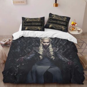 Alternative view of Daenerys Targaryen on the Iron Throne Duvet Cover
