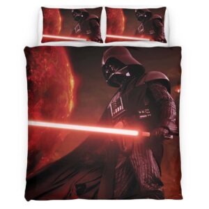 Darth Vader With Red Lighsaber Duvet Cover