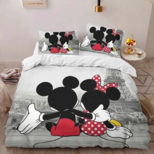 Alternative view of Disney Mickey Mouse and Minnie Mouse in Paris Duvet Cover