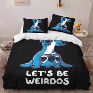 Alternative view of Disney Stitch Let's be Weirdos Duvet Cover