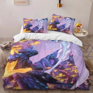 Alternative view of Dragons Toothless and Lightfury Duvet Cover