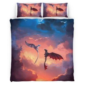 Dragons Toothless and Lightfury 11 Duvet Cover