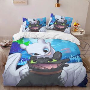 Alternative view of Dragons Toothless and Lightfury 12 Duvet Cover