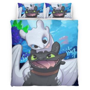 Dragons Toothless and Lightfury 12 Duvet Cover