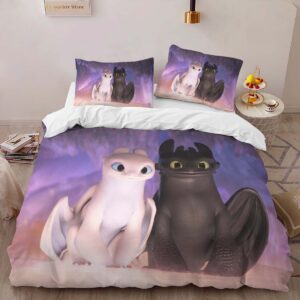 Alternative view of Dragons Toothless and Lightfury 14 Duvet Cover