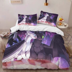 Alternative view of Dragons Toothless and Lightfury 4 Duvet Cover