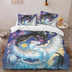 Alternative view of Dragons Toothless and Lightfury 5 Duvet Cover