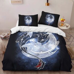 Alternative view of Dragons Toothless and Lightfury 7 Duvet Cover