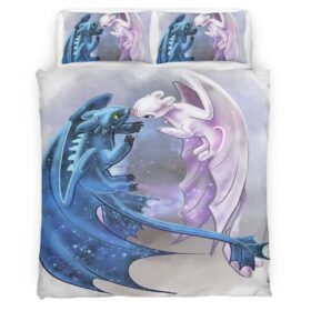 Dragons Toothless and Lightfury 8 Duvet Cover