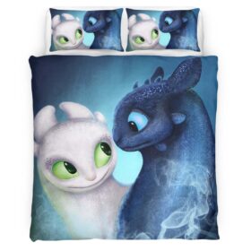 Dragons Toothless and Lightfury 9 Duvet Cover