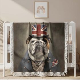 Fenland Crafts british bulldog Woven Blanket