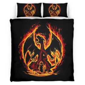 Fire Charizard Pokemon Duvet Cover