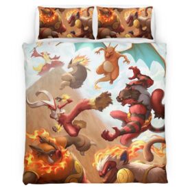 Fire Type Pokemon Duvet Cover