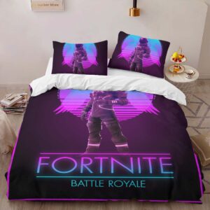 Alternative view of Fortnite Ballte Royale Space Galaxy Retro Duvet Cover