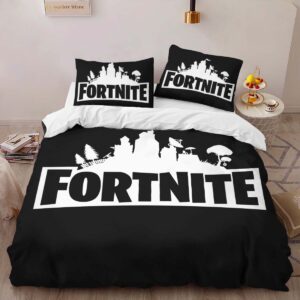Alternative view of Fortnite Black White Logo 2 Duvet Cover
