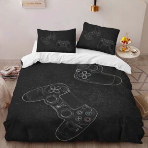 Alternative view of Game Controller PlayStation Black White 06 Duvet Cover