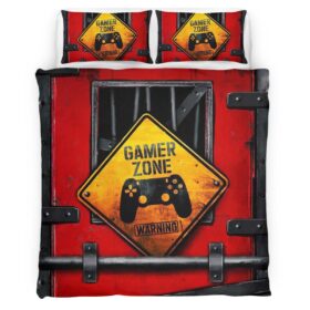 Game Zone Warning Duvet Cover