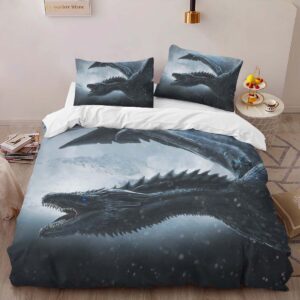 Alternative view of Game of Thrones Winter is coming Dragon 40 Duvet Cover