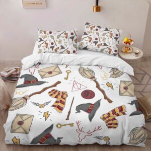 Alternative view of Gryffindor House Harry Potter Symbols Duvet Cover