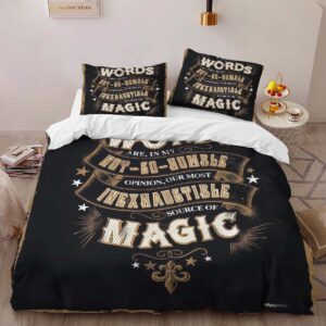 Alternative view of Harry Potter Dumbledore Quote Words Are Our Most Inexhaustible Source of Magic Duvet Cover