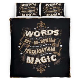 Harry Potter Dumbledore Quote Words Are Our Most Inexhaustible Source of Magic Duvet Cover