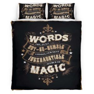 Harry Potter Dumbledore Quote Words Are Our Most Inexhaustible Source of Magic Duvet Cover