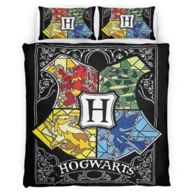Harry Potter Hogwarts School Logo Draw Art Duvet Cover