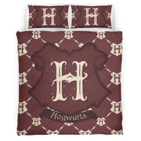 Harry Potter Hogwarts School Logo Pattern Duvet Cover