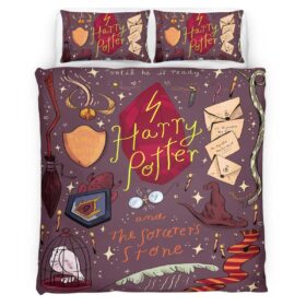 Harry Potter Symbols Owl Sorting Hat Letter Duvet Cover