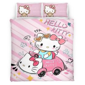 Hello Kitty and Pink Car Duvet Cover