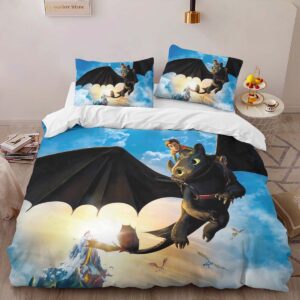 Alternative view of How To Train Your Dragon Characters 02 Duvet Cover