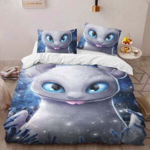 Alternative view of How to train your dragon Lightfury Duvet Cover
