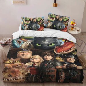 Alternative view of How to train your dragon all characters 2 Duvet Cover
