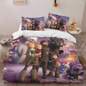 Alternative view of How to train your dragon all characters 4 Duvet Cover