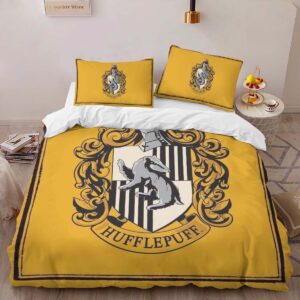 Alternative view of Hufflepuff House Harry Potter Yellow Logo Duvet Cover